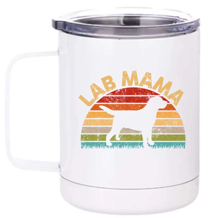 Labrador Retriever Dog Lover Great Gift Vintage Lab Mama Mother's Day Gift Front & Back 12oz Stainless Steel Tumbler Cup