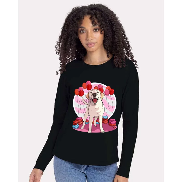 Labrador Retriever Dog Lover Heart Valentine Day Gift Womens Cotton Relaxed Long Sleeve T-Shirt