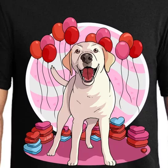 Labrador Retriever Dog Lover Heart Valentine Day Gift Pajama Set