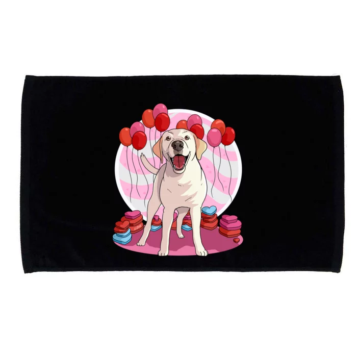 Labrador Retriever Dog Lover Heart Valentine Day Gift Microfiber Hand Towel