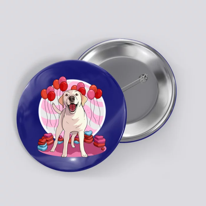 Labrador Retriever Dog Lover Heart Valentine Day Gift Button