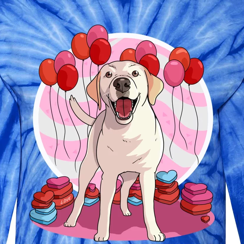 Labrador Retriever Dog Lover Heart Valentine Day Gift Tie-Dye Long Sleeve Shirt