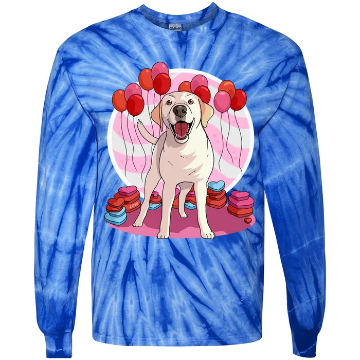 Labrador Retriever Dog Lover Heart Valentine Day Gift Tie-Dye Long Sleeve Shirt