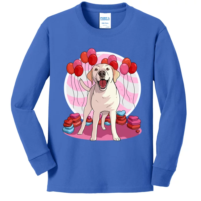 Labrador Retriever Dog Lover Heart Valentine Day Gift Kids Long Sleeve Shirt