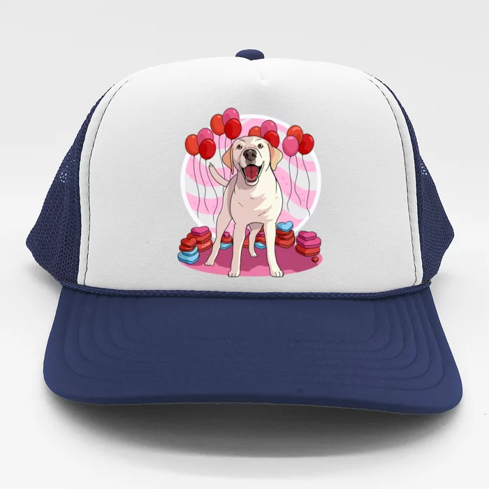 Labrador Retriever Dog Lover Heart Valentine Day Gift Trucker Hat