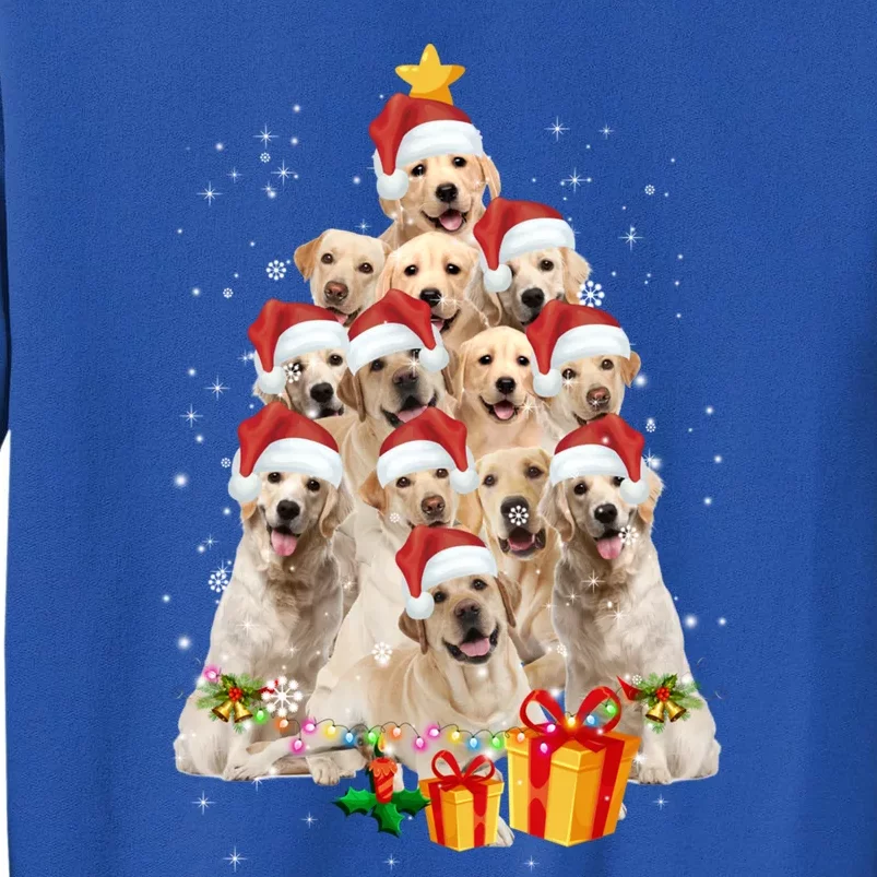 Labrador Retriever Dog Christmas Tree Lights Santa Hat Xmas Gift Sweatshirt