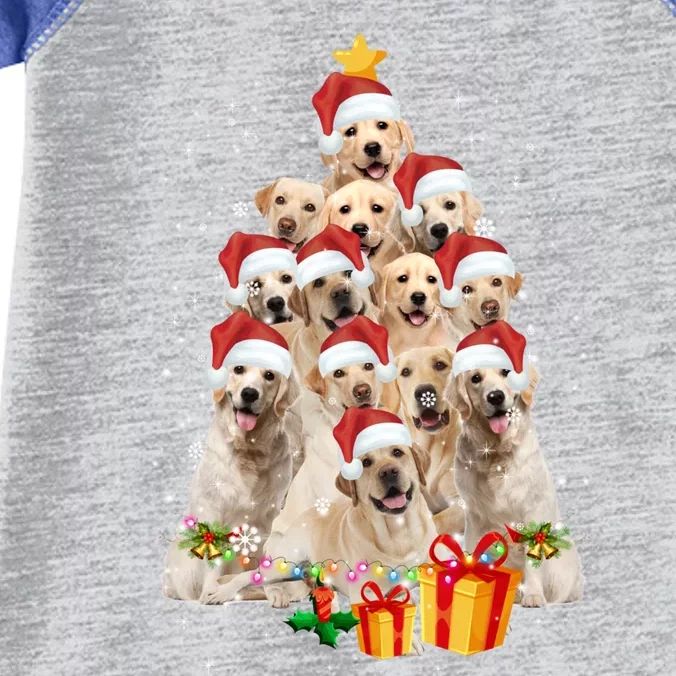 Labrador Retriever Dog Christmas Tree Lights Santa Hat Xmas Gift Infant Baby Jersey Bodysuit