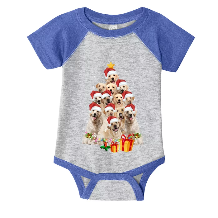 Labrador Retriever Dog Christmas Tree Lights Santa Hat Xmas Gift Infant Baby Jersey Bodysuit