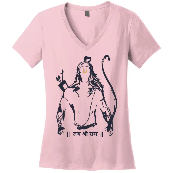 Lord Rama Diwali God For Indian Hindus Jai Shree Ram Women's V-Neck T-Shirt