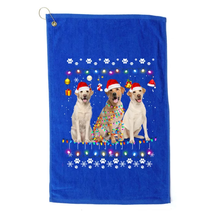 Labrador Retriever Dog Santa Tree Christmas Sweater Xmas Dog Gift Platinum Collection Golf Towel