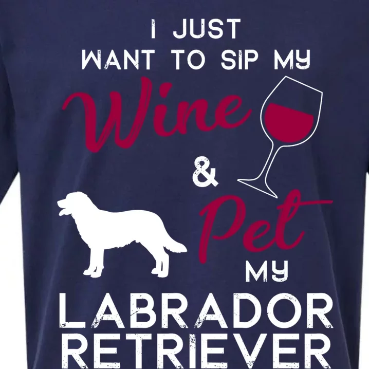 Labrador Retriever Dog Wine Lover Owner Xmas Birthday Gift Funny Gift Sueded Cloud Jersey T-Shirt