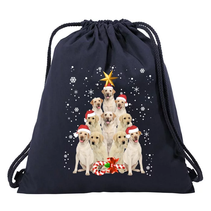 Labrador Retriever Dogs Tree Christmas Sweater Xmas Pet Dogs Gift Drawstring Bag