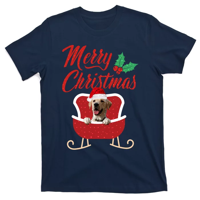 Labrador Retriever Dog Merry Christmas Design For The Holiday Season! T-Shirt