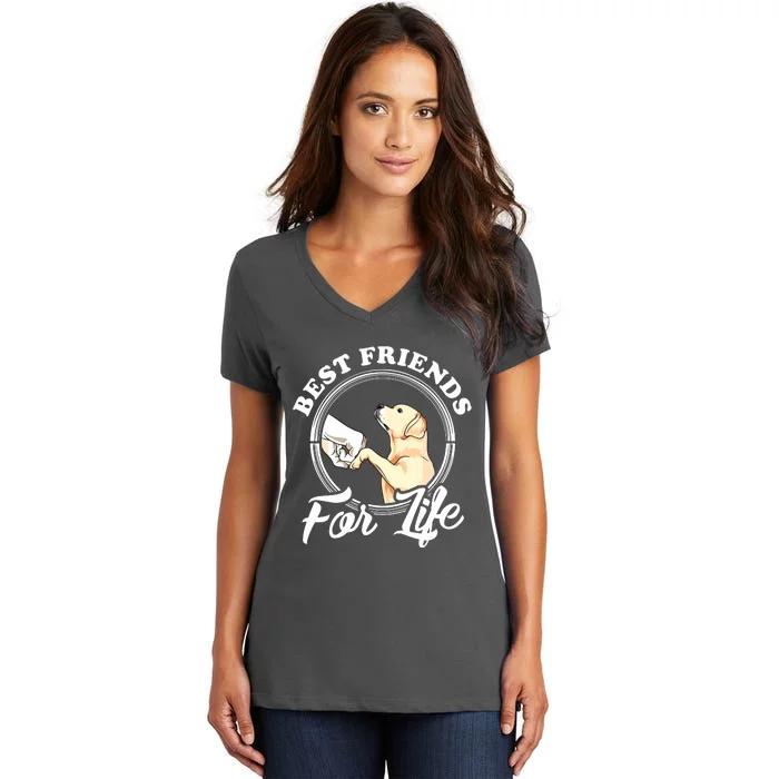 Labrador Retriever Design Funny Labrador Lovers Women's V-Neck T-Shirt