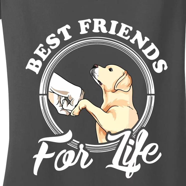 Labrador Retriever Design Funny Labrador Lovers Women's V-Neck T-Shirt