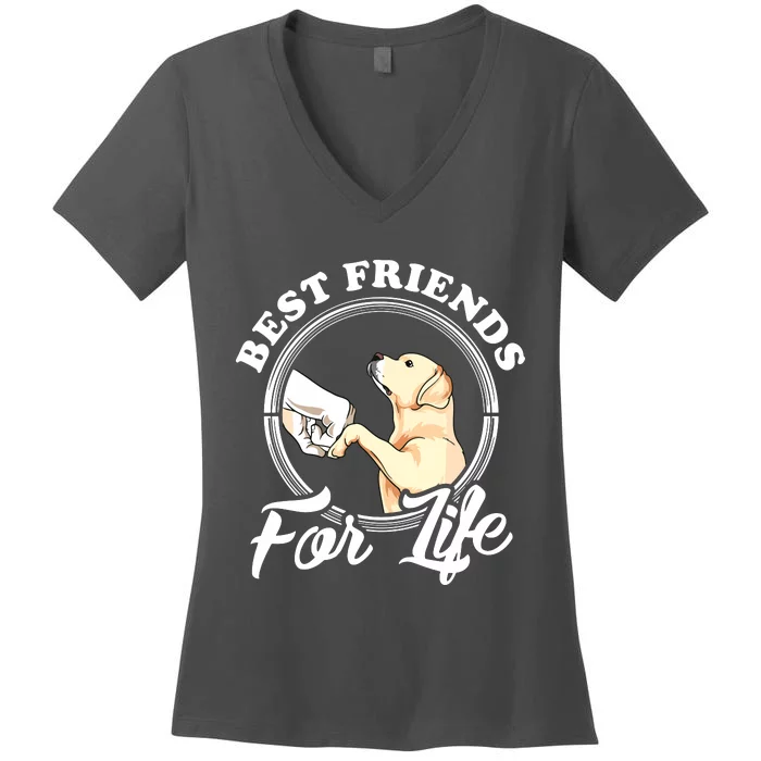 Labrador Retriever Design Funny Labrador Lovers Women's V-Neck T-Shirt