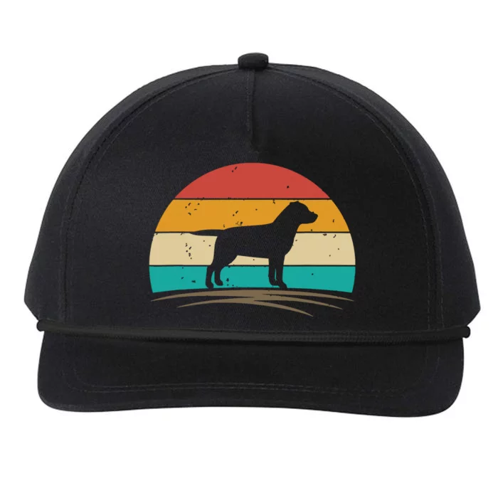 Labrador Retriever Dog Retro Vintage Silhouette Snapback Five-Panel Rope Hat