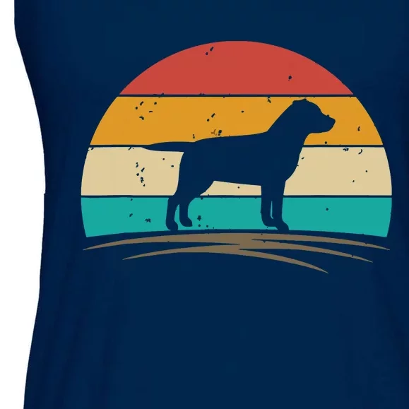 Labrador Retriever Dog Retro Vintage Silhouette Ladies Essential Flowy Tank