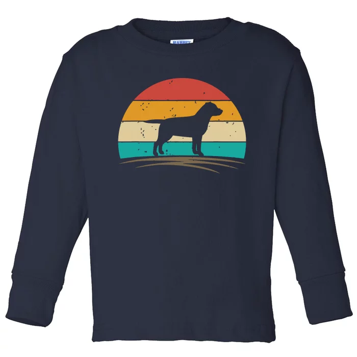 Labrador Retriever Dog Retro Vintage Silhouette Toddler Long Sleeve Shirt