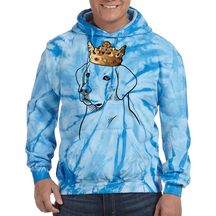 Labrador Retriever Dog Wearing Crown Tie Dye Hoodie