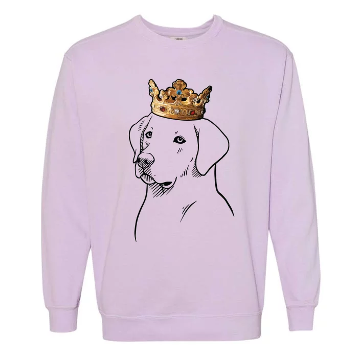 Labrador Retriever Dog Wearing Crown Garment-Dyed Sweatshirt