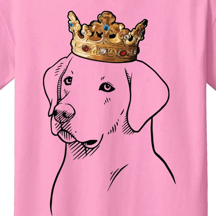 Labrador Retriever Dog Wearing Crown Kids T-Shirt