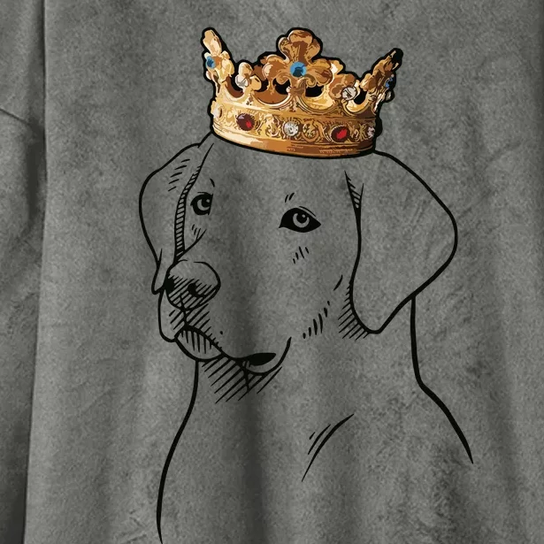 Labrador Retriever Dog Wearing Crown Hooded Wearable Blanket