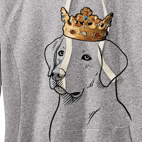 Labrador Retriever Dog Wearing Crown Women's Fleece Hoodie