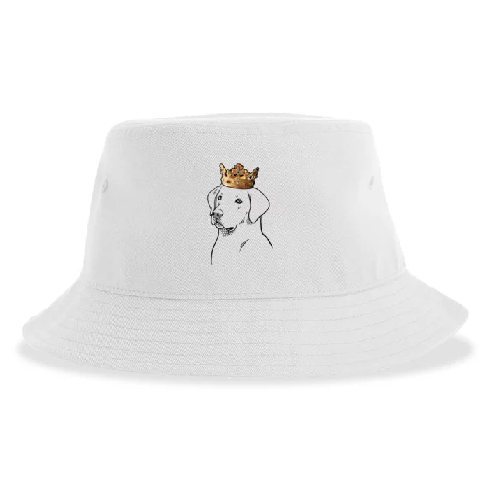 Labrador Retriever Dog Wearing Crown Sustainable Bucket Hat