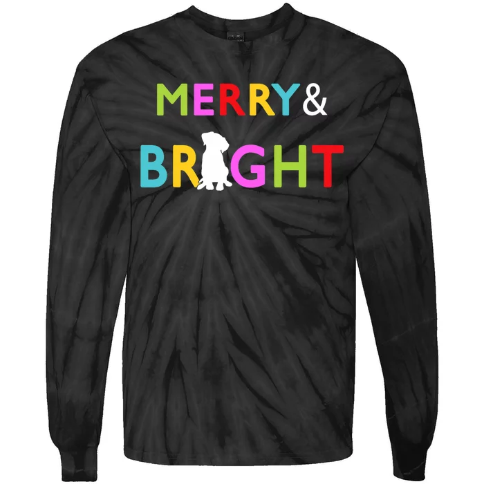 Labrador Retriever Dog Puppy Merry And Bright Christmas Tie-Dye Long Sleeve Shirt