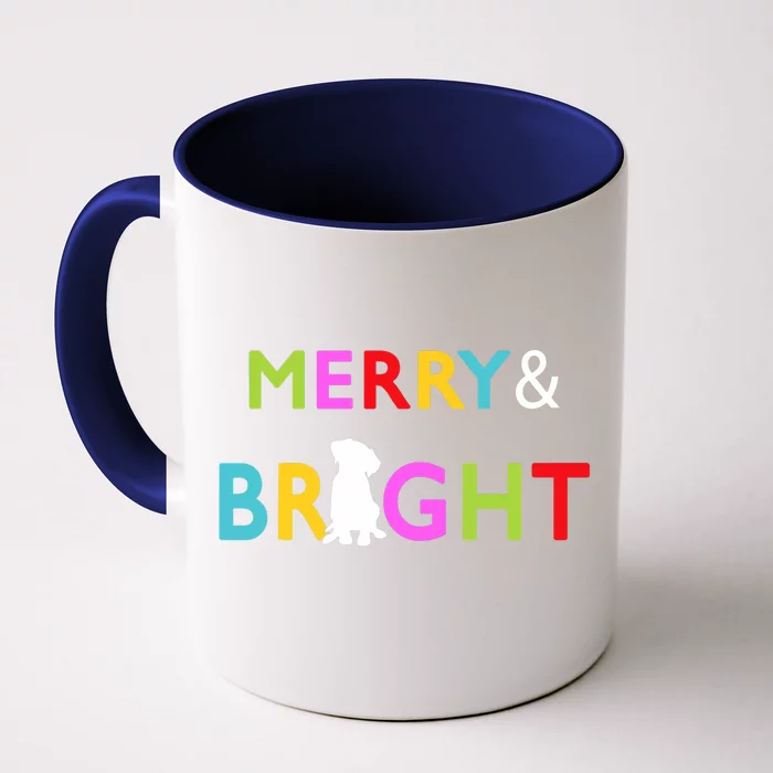 Labrador Retriever Dog Puppy Merry And Bright Christmas Front & Back Coffee Mug