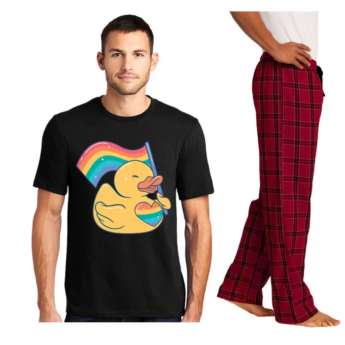 Lgbtq Rubber Duck Colorful Rainbow Proud Gay Month Funny Gift Pajama Set