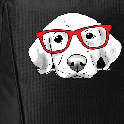 Labrador Retriever Dog With Red Glasses Puppy Dog City Backpack