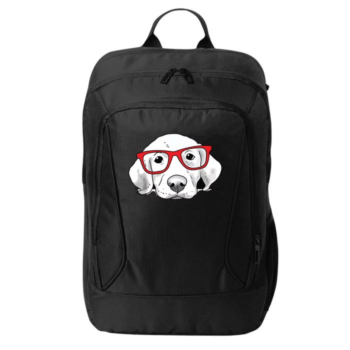 Labrador Retriever Dog With Red Glasses Puppy Dog City Backpack