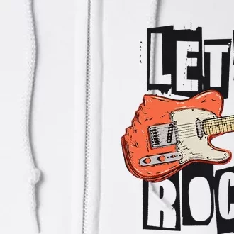 LetS Rock Electric Guitar Music Lover Band Guitarist Retro Full Zip Hoodie