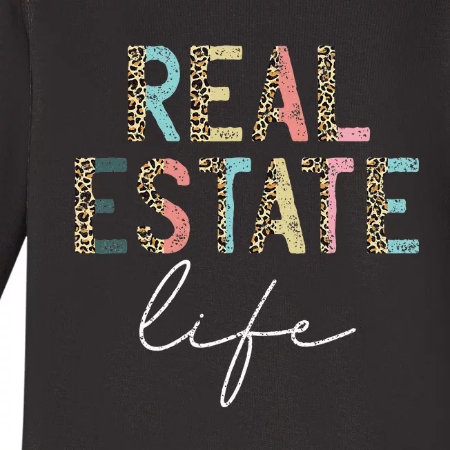 Leopard Real Estate Life Agent Realtor Investor Home Broker Baby Long Sleeve Bodysuit