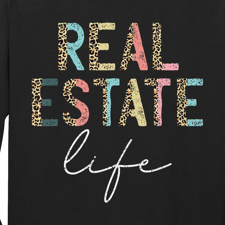 Leopard Real Estate Life Agent Realtor Investor Home Broker Tall Long Sleeve T-Shirt