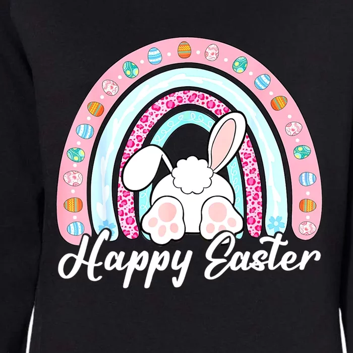 Leopard Rainbow Easter Bunny Rabbit Happy Easter Teacher Womens California Wash Sweatshirt