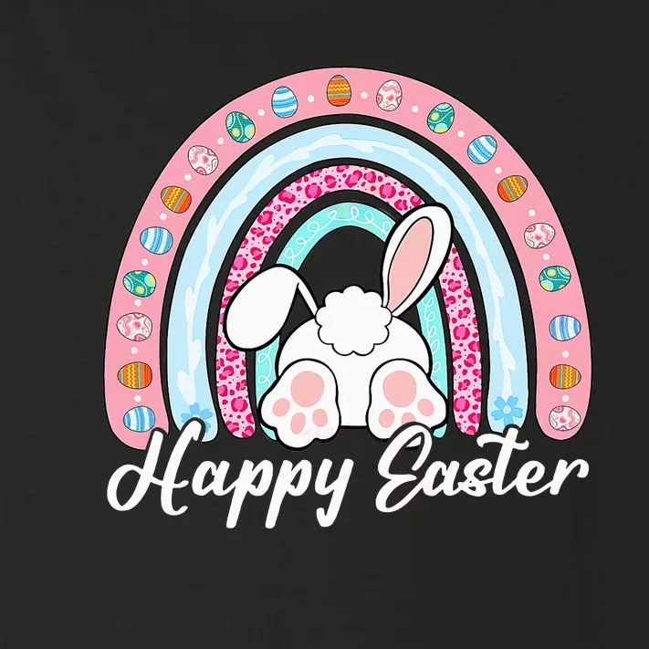 Leopard Rainbow Easter Bunny Rabbit Happy Easter Teacher Toddler Long Sleeve Shirt