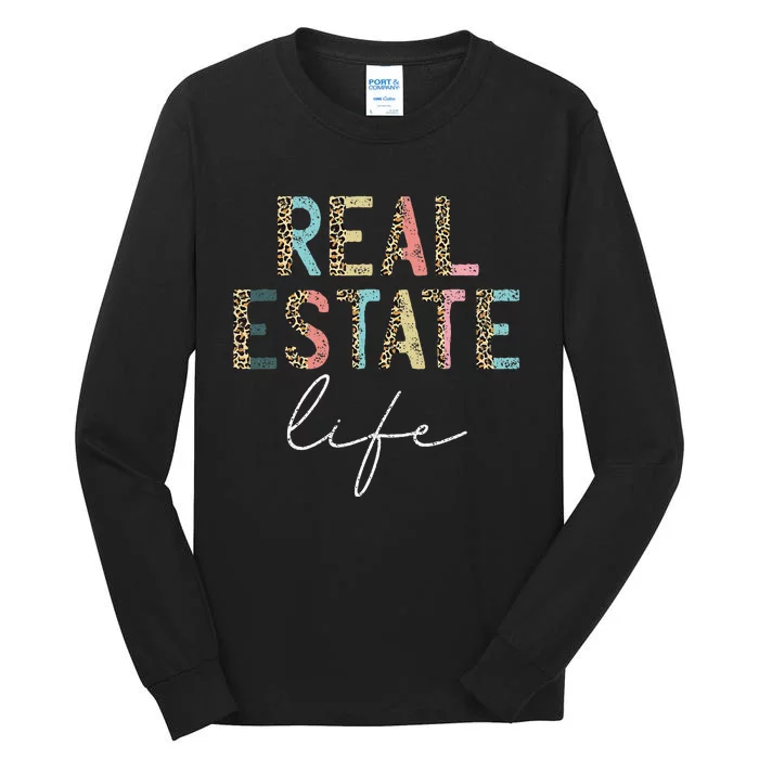 Leopard Real Estate Life Agent Realtor Investor Home Broker Tall Long Sleeve T-Shirt