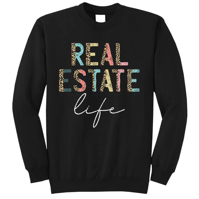 Leopard Real Estate Life Agent Realtor Investor Home Broker Tall Sweatshirt