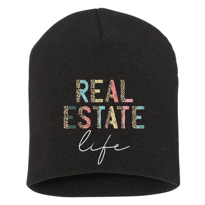 Leopard Real Estate Life Agent Realtor Investor Home Broker Short Acrylic Beanie