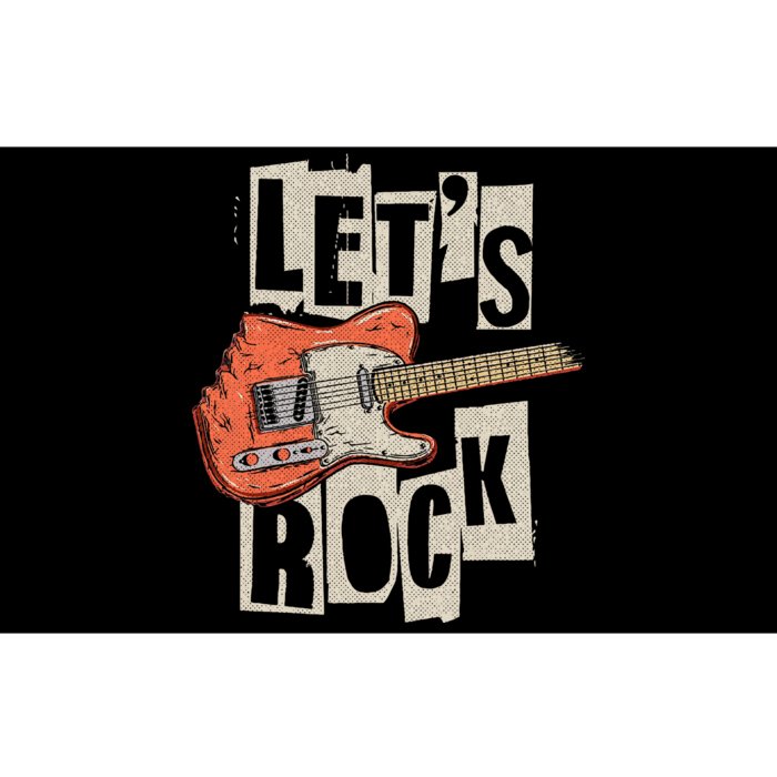 LetS Rock Electric Guitar Music Lover Band Guitarist Retro Bumper Sticker