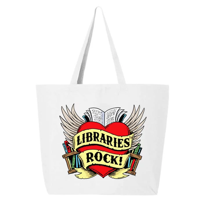 Libraries Rock Funny Librarian Gift 25L Jumbo Tote