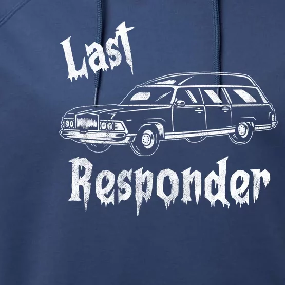 Last Responder Funny Old Classic Car Performance Fleece Hoodie