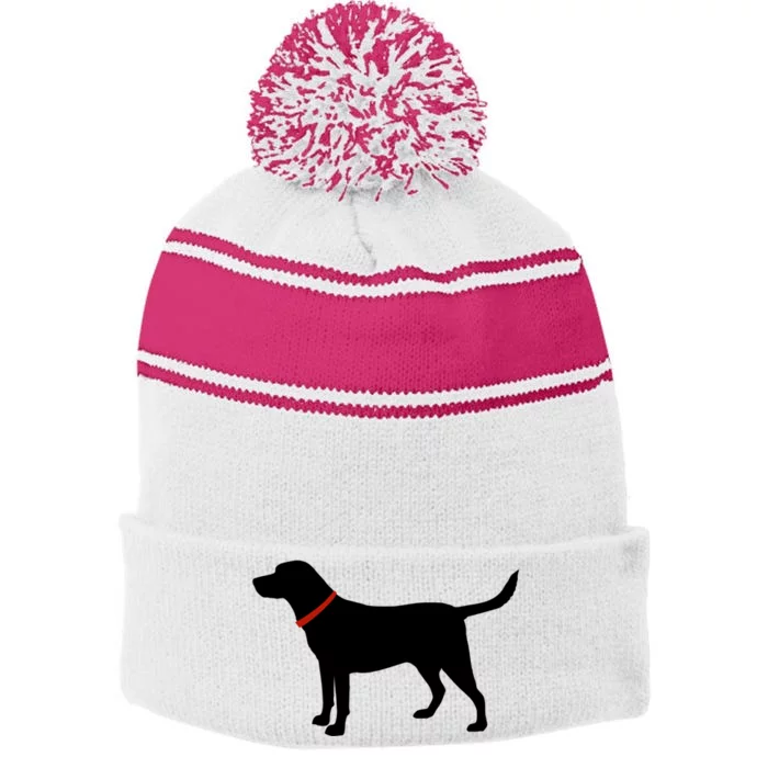 Labrador Retriever Funny Gift Black Lab Lover Stripe Pom Pom Beanie