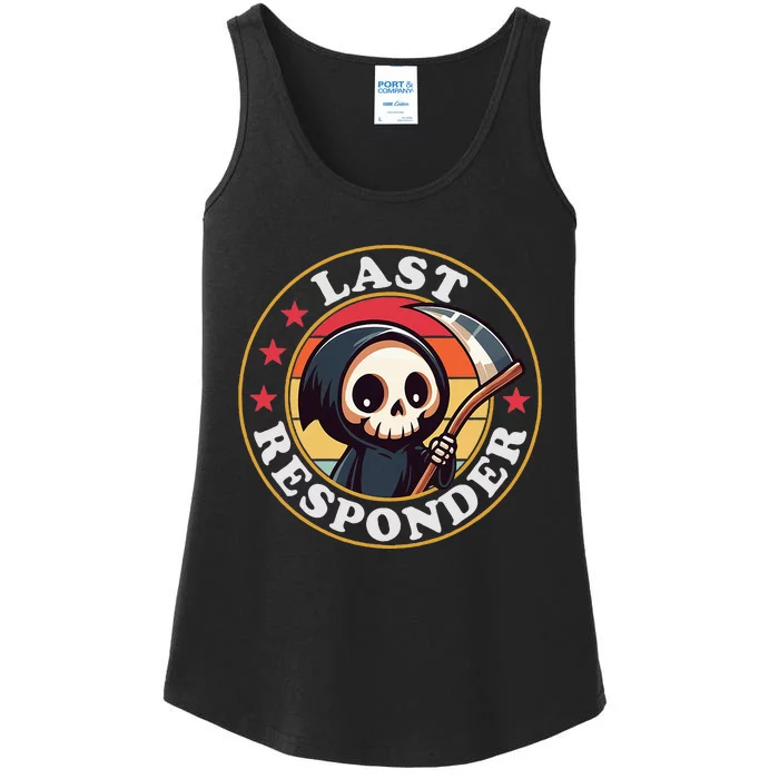 Last Responder Funny Mortician Grim Reaper Ladies Essential Tank