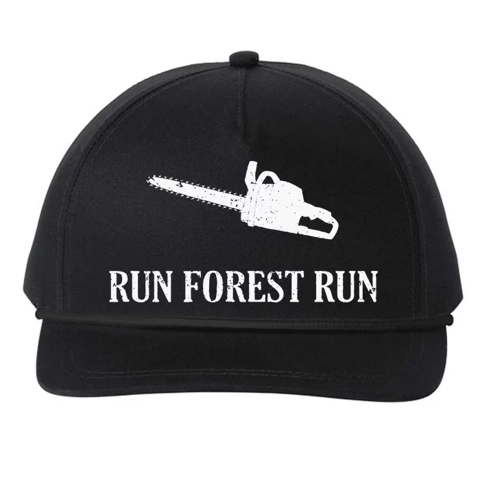 Lumberjack Run Forest Run Chainsaw Logger Arborist Snapback Five-Panel Rope Hat