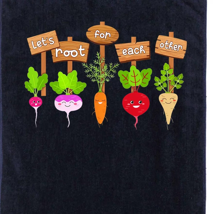 Let's Root For Each Other Funny Vegetable Vegan Platinum Collection Golf Towel