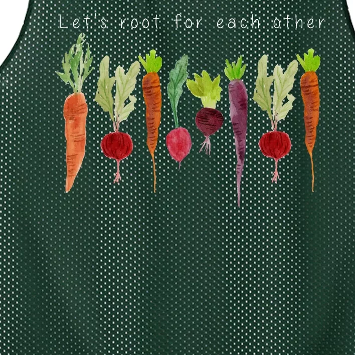 Lets Root For Each Other Vegetable Quote Mesh Reversible Basketball Jersey Tank